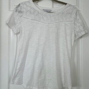 Liz Claiborne White Lace Blouse – Size S – Elegant & Lightweight